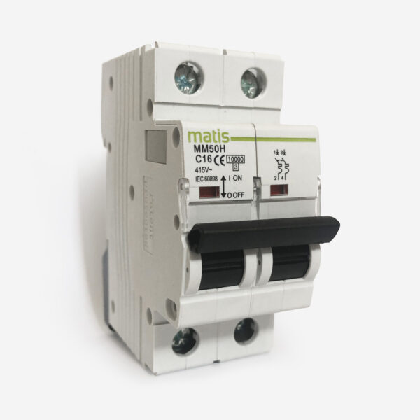 2 Pole C16 Amps MCB Type A - Matismart