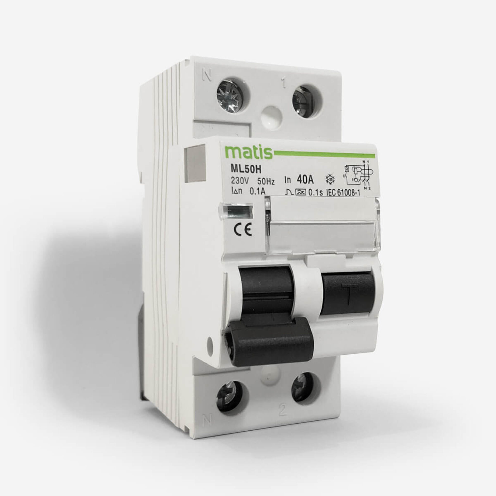 RCD 2 Pole Single phase 40 Amps 100mA trip - Matismart